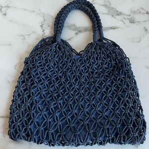 Elegant Blue Knotted Tote Bag